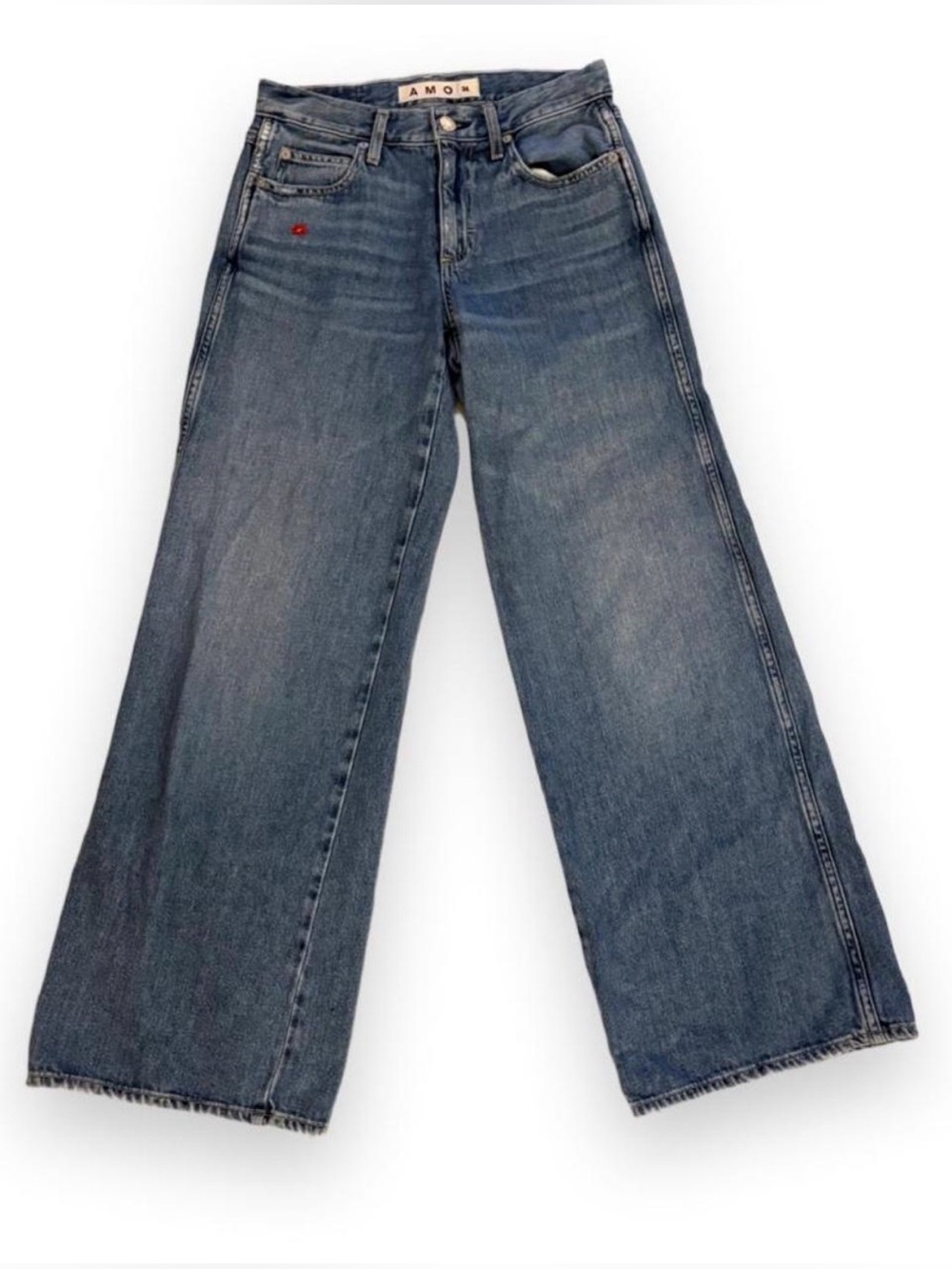 AMO Regina Blue Wide-Leg High-Rise Jeans